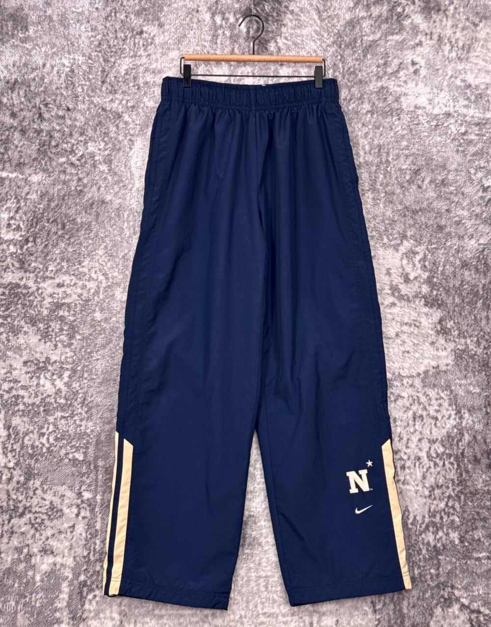Vintage Nike Baggy Sweatpants XL Mens Windbreaker Navy Naval Academy Y2K